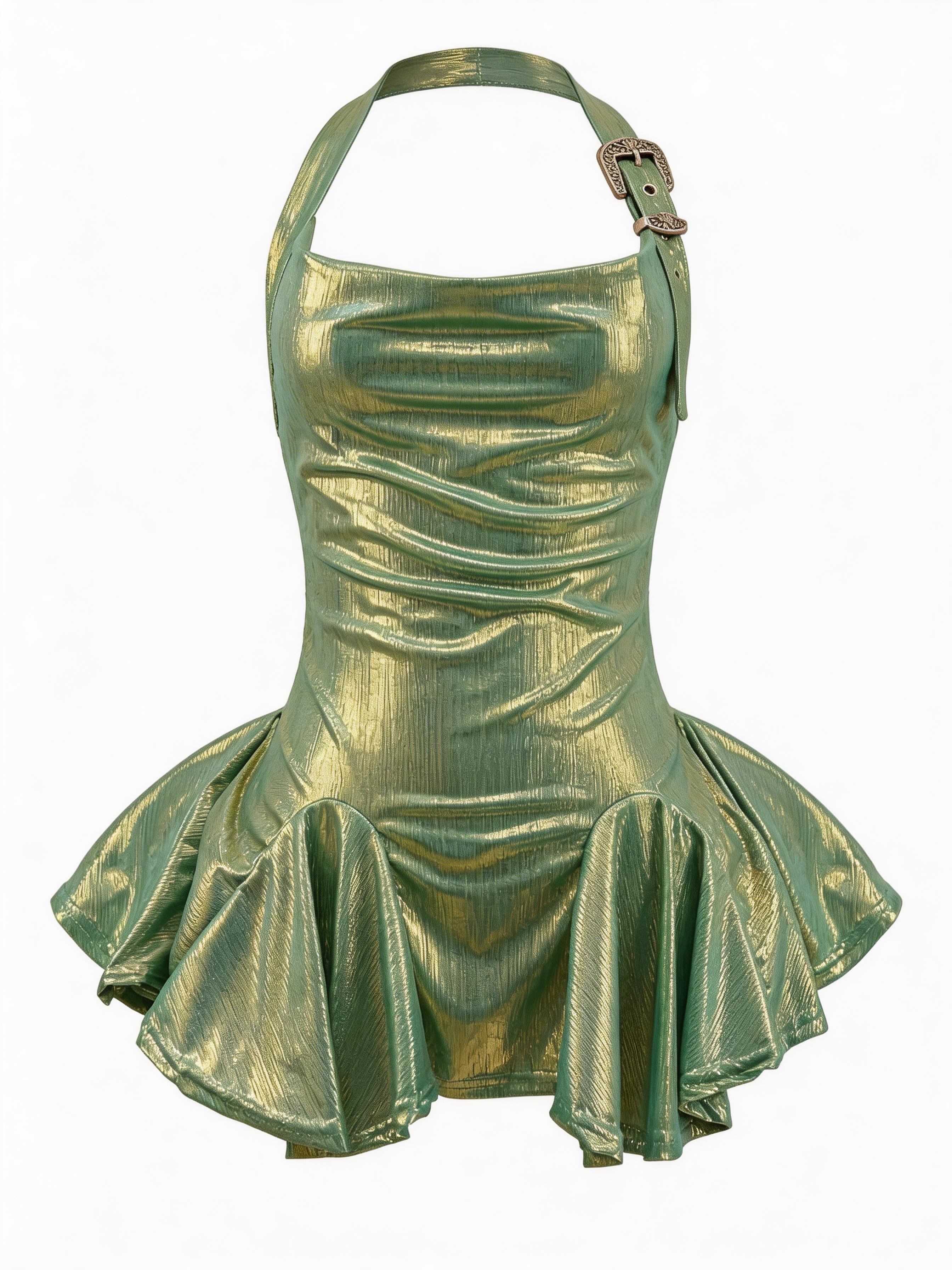 Velvet Fluxe Siren gilded emerald green slip dress with shimmering gold details, luxury jewel-tone intimate and evening wear.